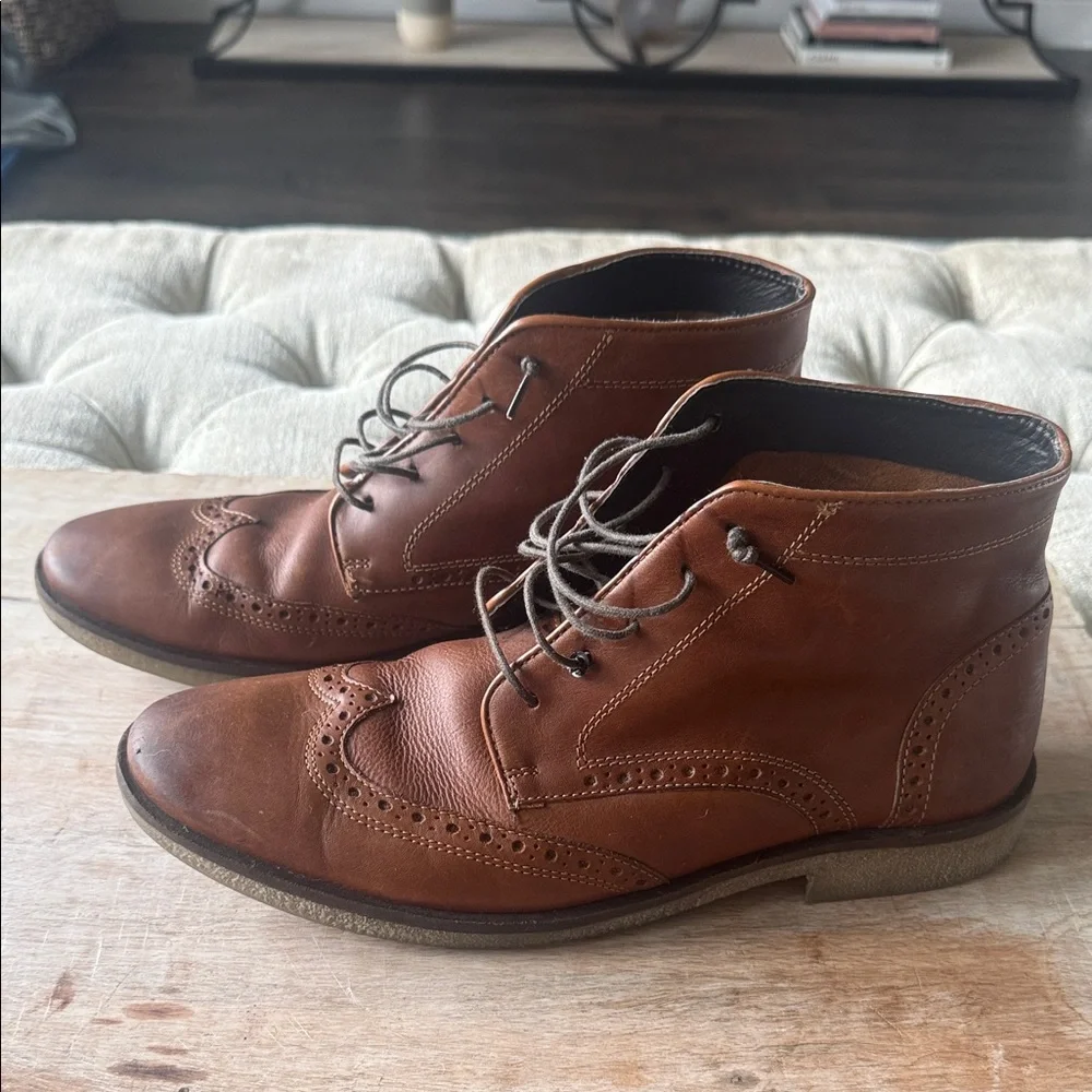 Men's 7.5 Brown Leather‎ Brogue Boots